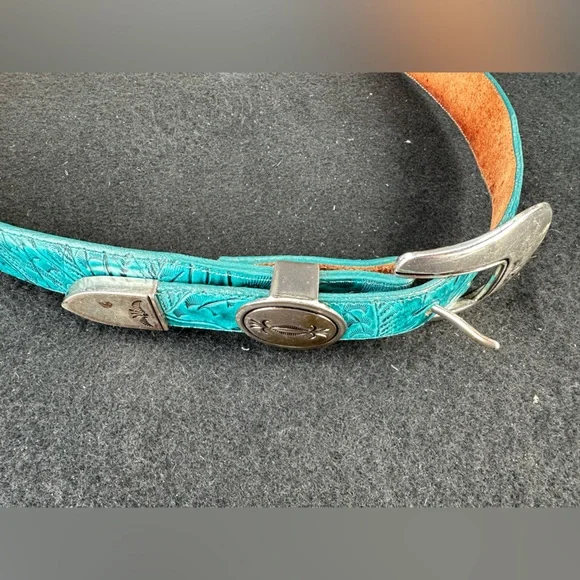 Justin Boots Teal and Silver Women's Belt - Picture 4 of 14